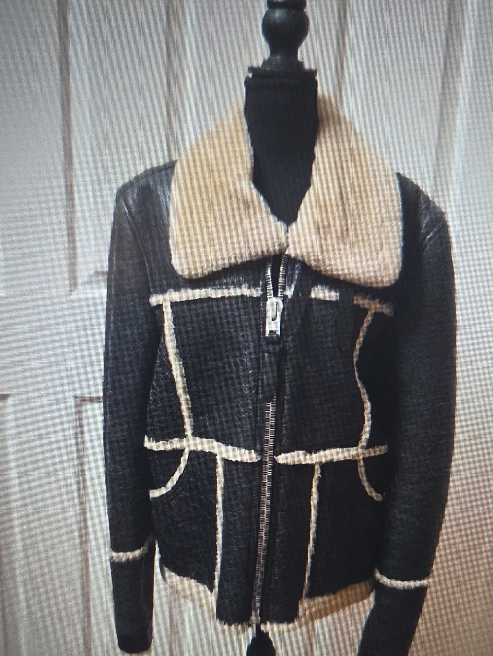 Coach 1941 Leather & Shearling Jacket- L